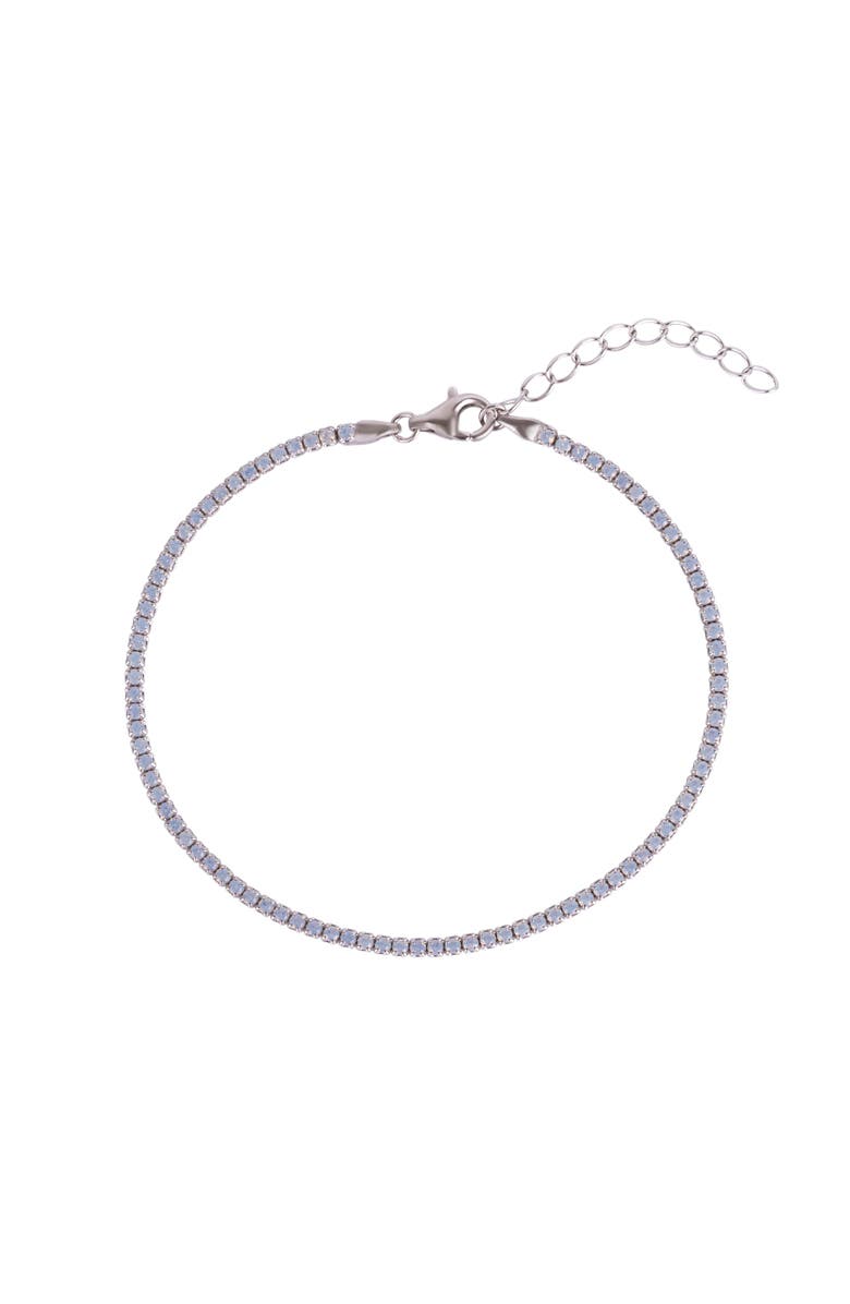 Spero London White Fine Opal Tennis Bracelet In Sterling Silver & Adjustable, Main, color, Silver