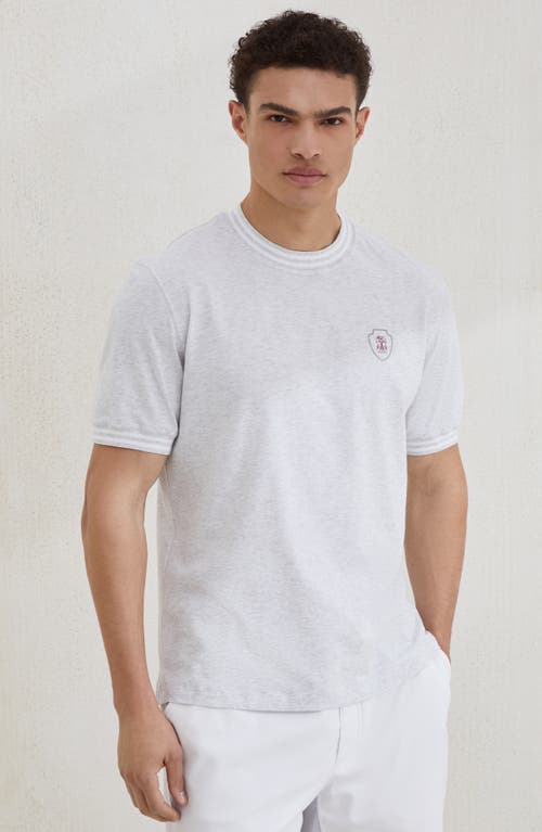 Brunello Cucinelli Cotton Jersey Crew Neck T-shirt With Logo In White