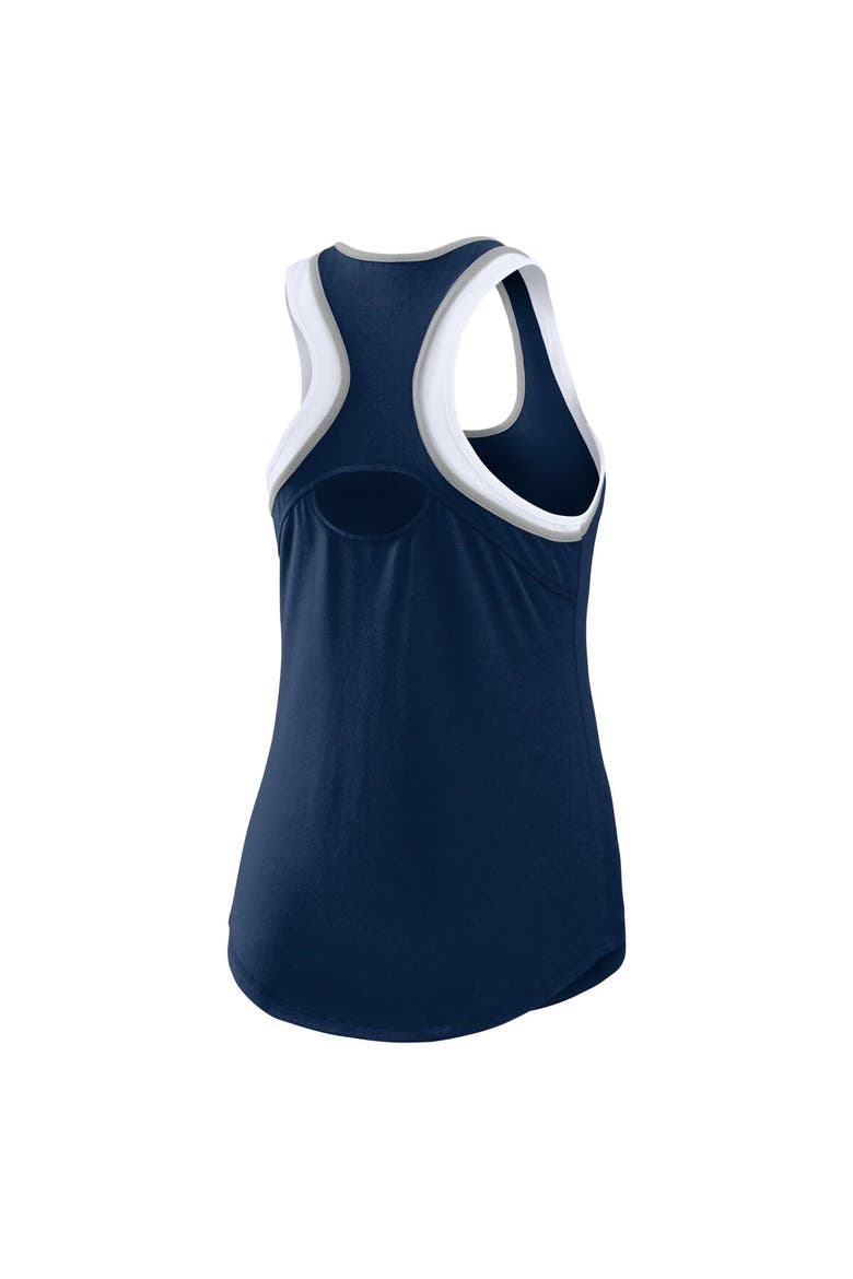 Women's WEAR by Erin Andrews Navy New York Yankees Colorblock Racerback Tank Top, Alternate, color, Navy