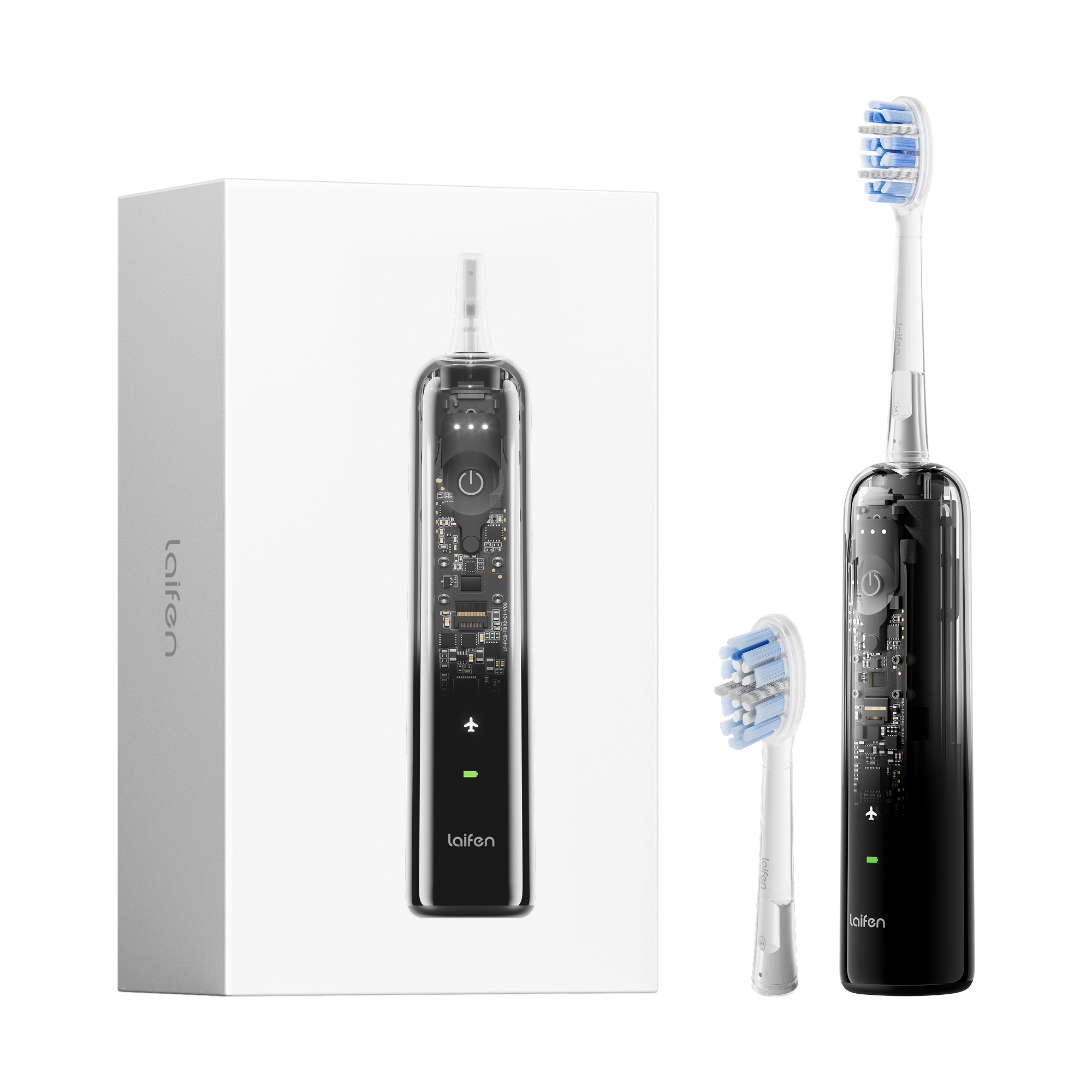 Laifen Wave Pro Electric Toothbrush with 2 Heads and Storage Bag