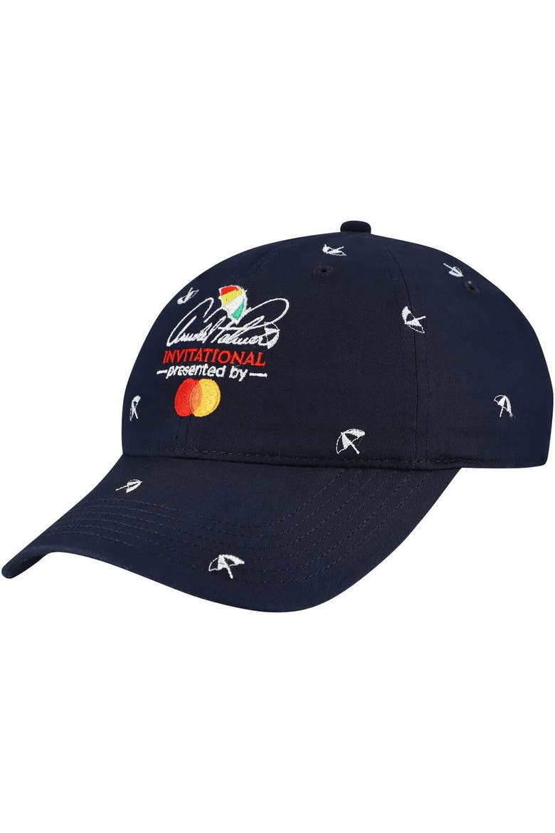 Men's Puma  Navy Arnold Palmer Invitational Umbrella Adjustable Dad Hat, Main, color, Navy