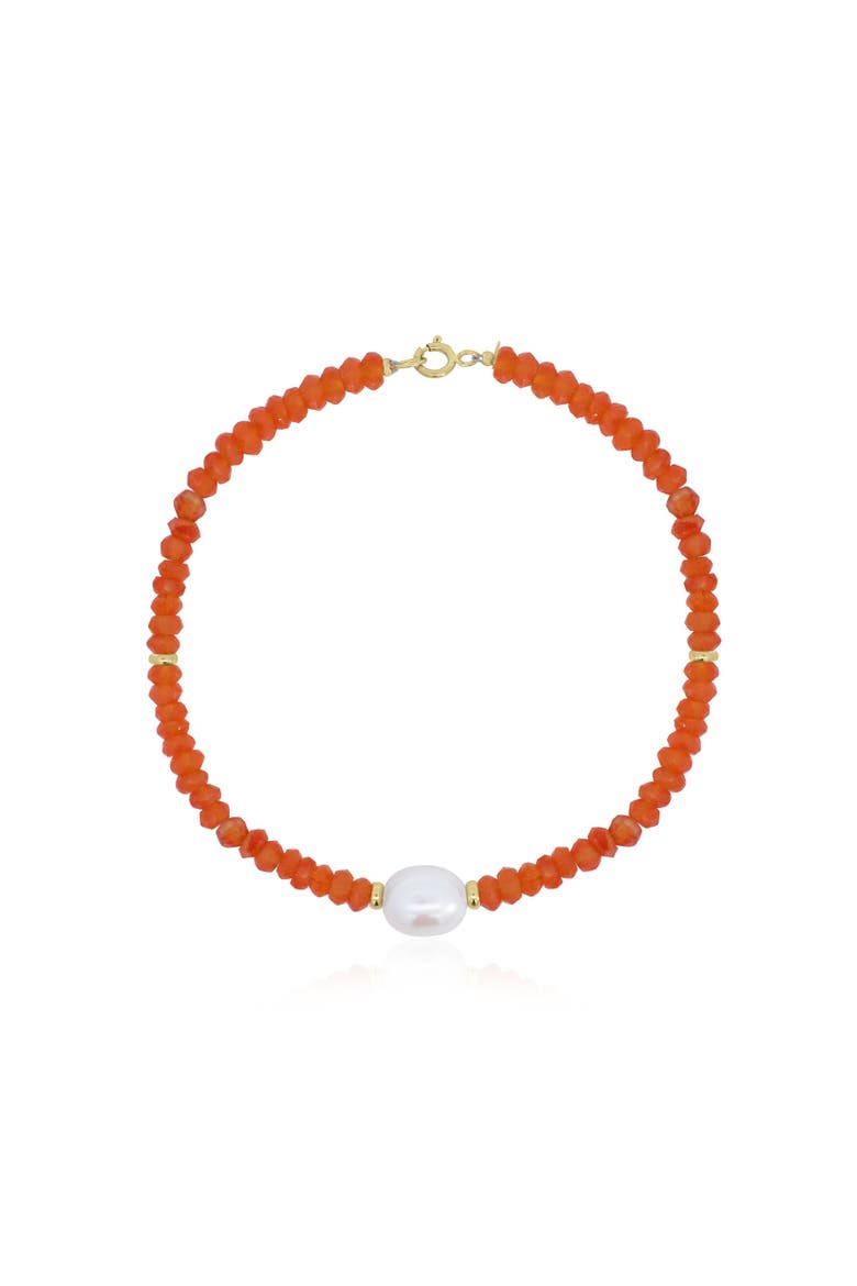 Carnelian Bead Pearl Bracelet, Main, color, Carnelian