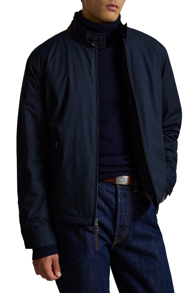 Performance Gabardine Bomber Jacket, Main, color, NAVY