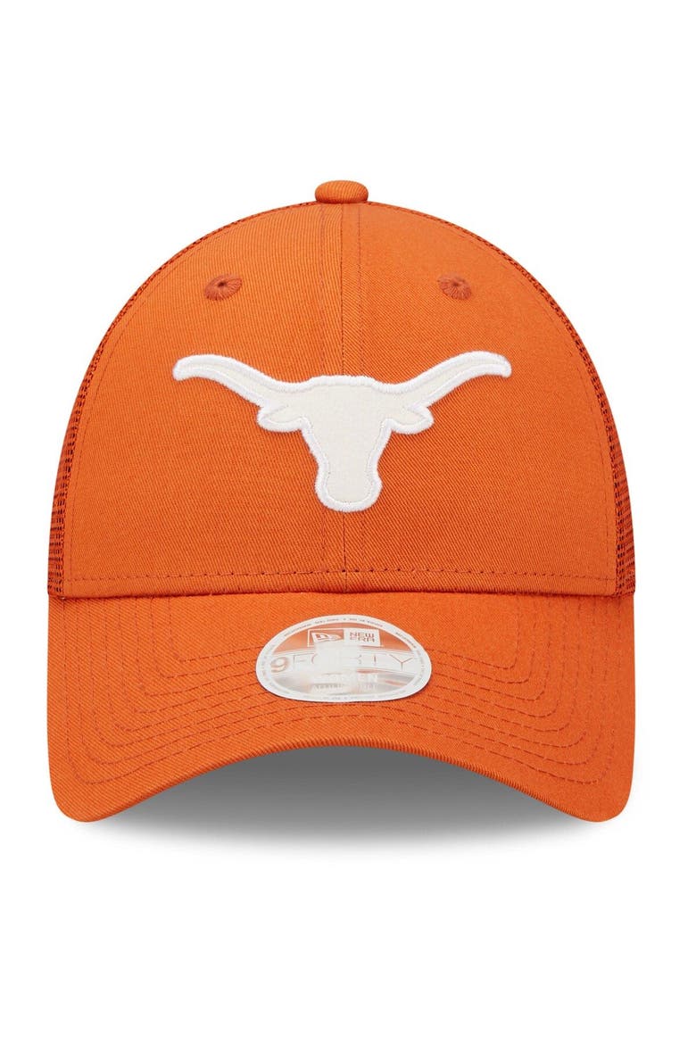Women's New Era Burnt Orange Texas Longhorns 9FORTY Logo Spark Trucker Snapback Hat, Alternate, color, Burnt Orange