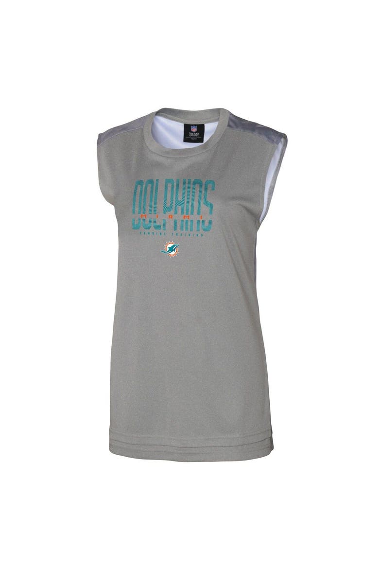 Women's Gray Miami Dolphins No Sweat Tank Top, Alternate, color, Gray
