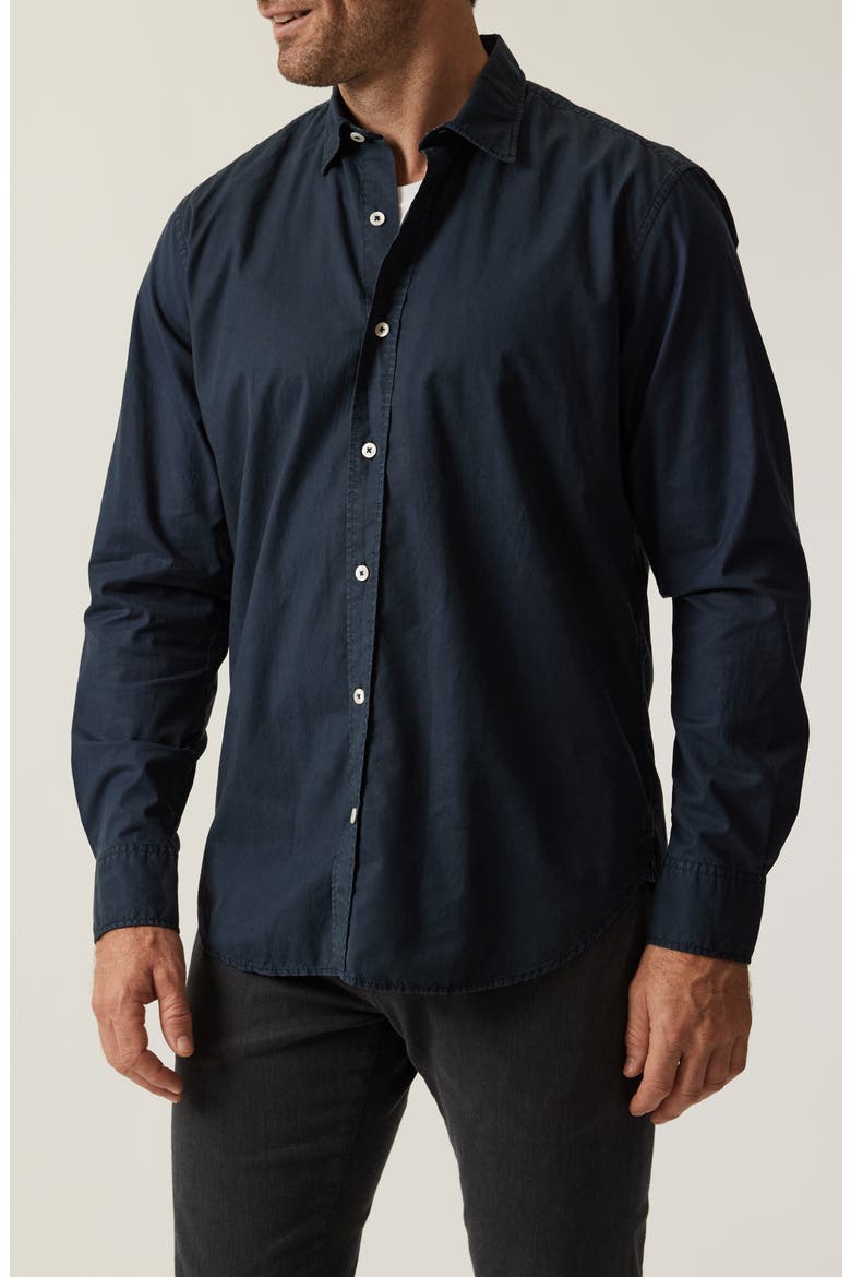 Luxe Twill Button-Up Shirt, Alternate, color, DRESS BLUES