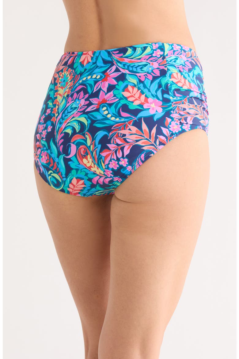 Comfort Core Shirred Side Bikini Bottoms, Alternate, color, PANTHEON BLUE