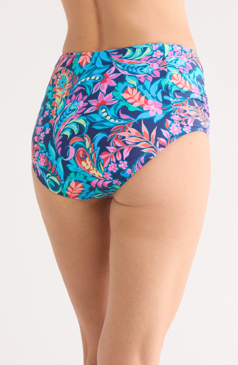 JANTZEN Comfort Core Shirred Side Bikini Bottoms, Alternate, color, Pantheon Blue
