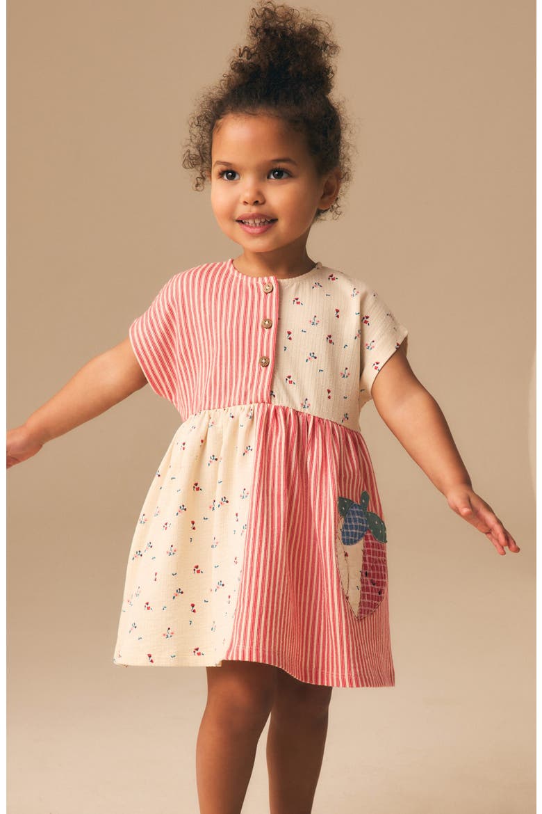 Kids' Embroidered Patchwork Dress, Alternate, color, CREAM