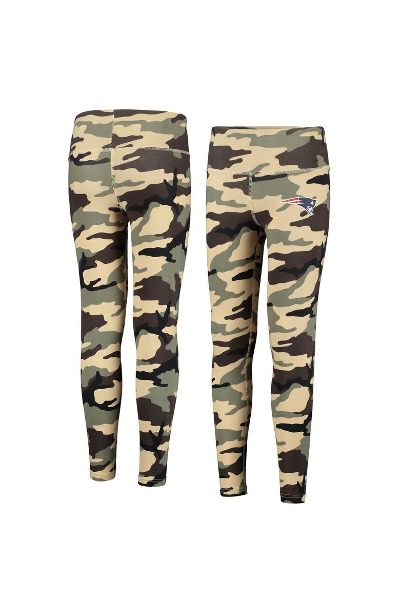 Outerstuff Girls Youth Camo New England Patriots Left Right Left Leggings, Main, color, Camo