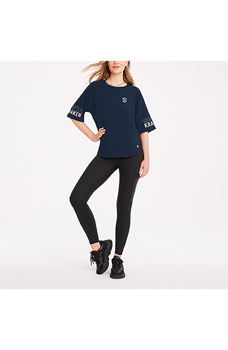 DKNY SPORT Women's DKNY Sport Navy Seattle Kraken Diana Tri-Blend Oversized T-Shirt, Main, color, Navy