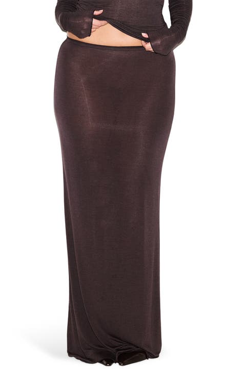 Sheer Modal Maxi Skirt (Regular & Plus)