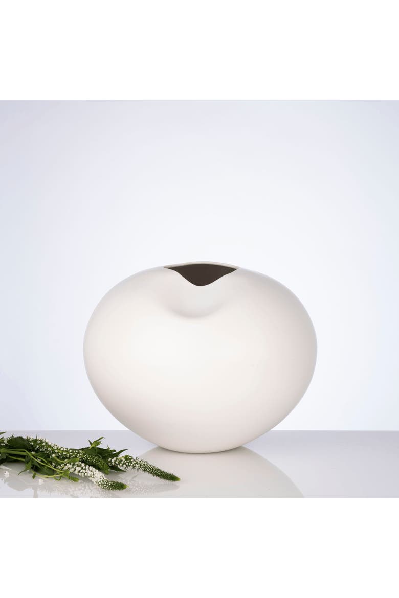 Milan White Sculptural Vase, Alternate, color, White