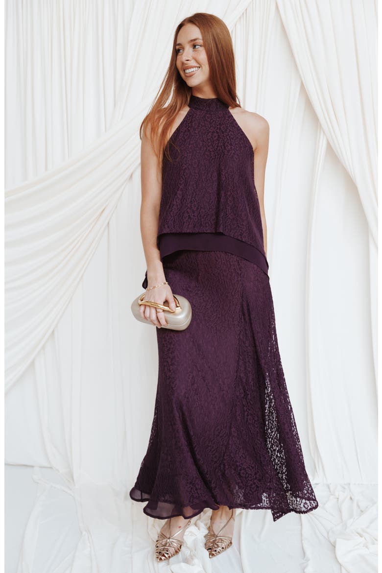 Tracy Lace Maxi Skirt, Alternate, color, PLUM LACE