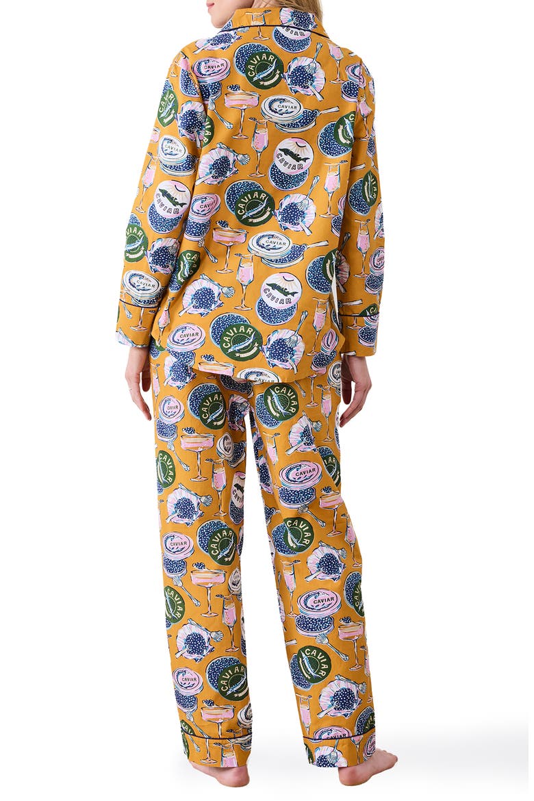 Organic Cotton Poplin Pajamas, Alternate, color, GOLDENROD