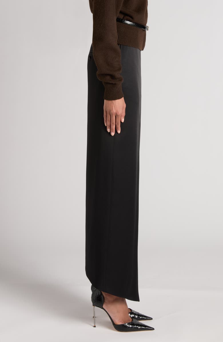 TOM FORD Tailored Satin Maxi Skirt, Alternate, color, Black