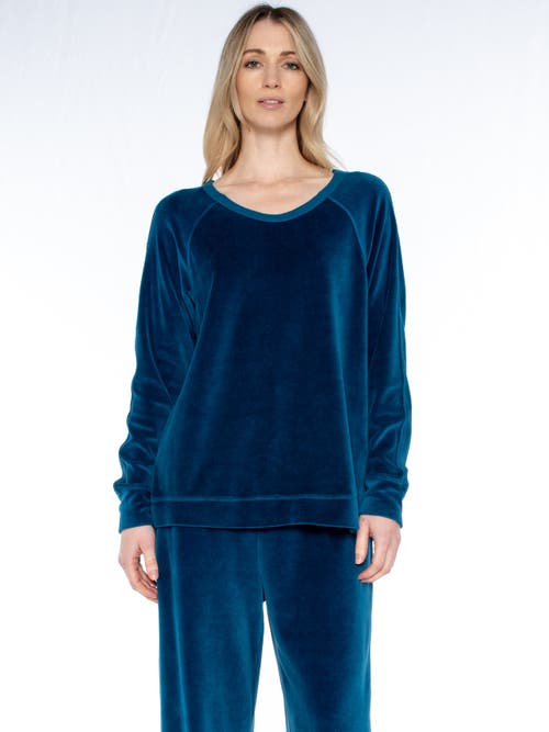 Wilt Clothing Crew Long Sleeve Raglan Tunic Sweatshirt In Blue