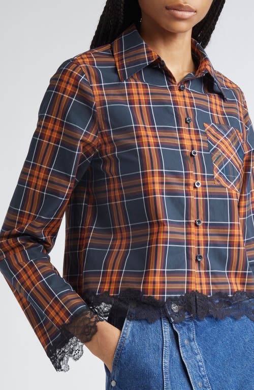 3.1 Phillip Lim Plaid Mix Cropped Shirt In Brown