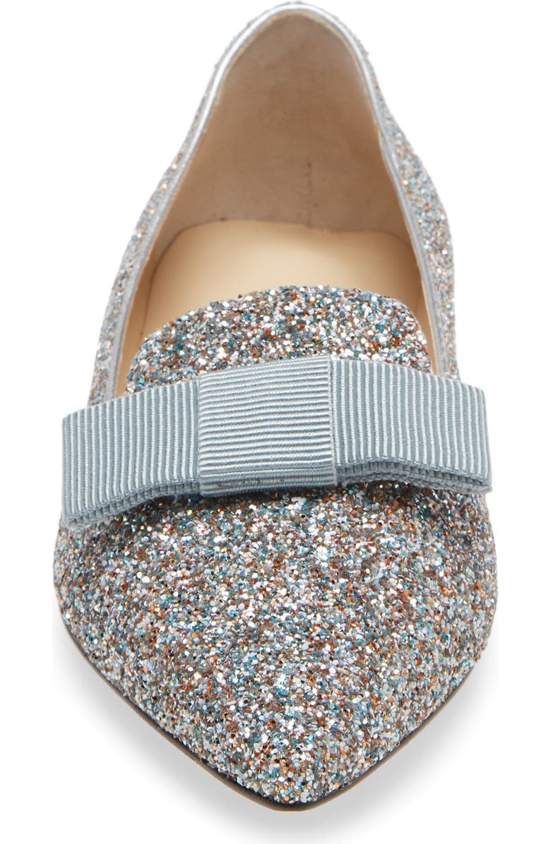 Jimmy Choo Gala Glitter Bow Flat, Alternate, color,