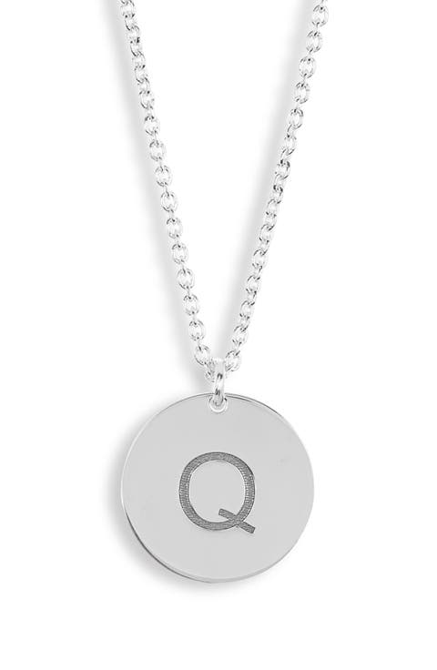 Initial Disc Pendant Necklace