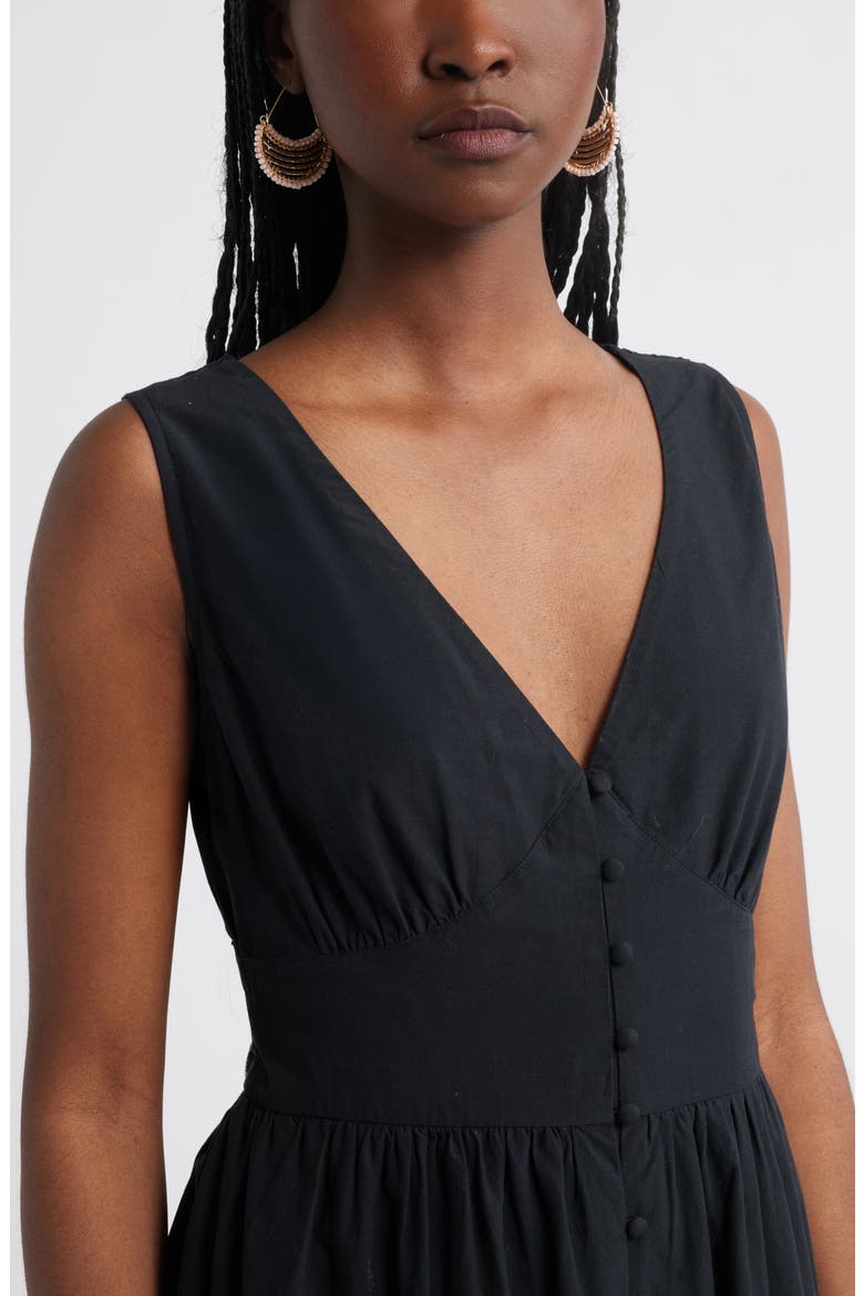 Lace Detail Sleeveless Cotton Dress, Alternate, color, BLACK