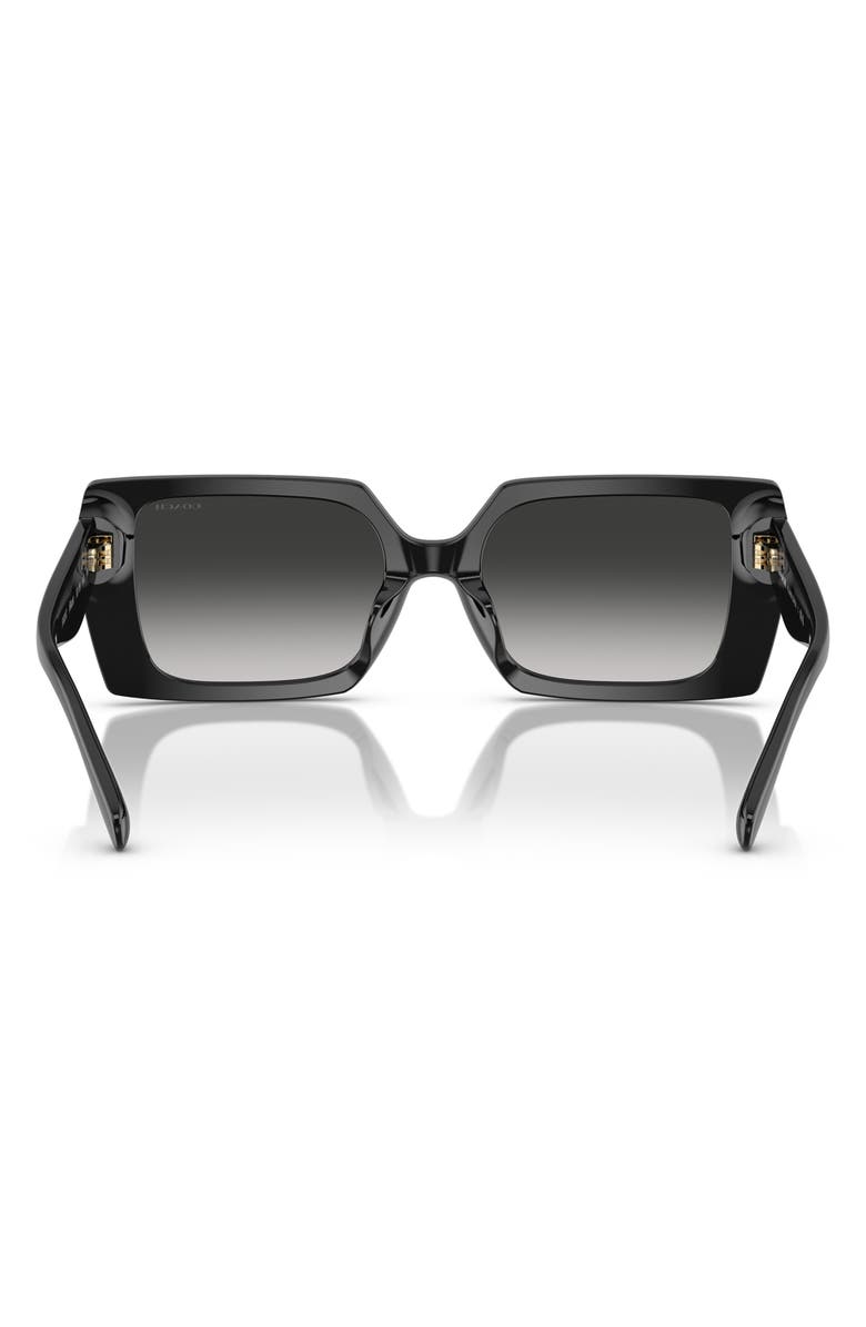 COACH 53mm Gradient Square Sunglasses, Alternate, color, Black