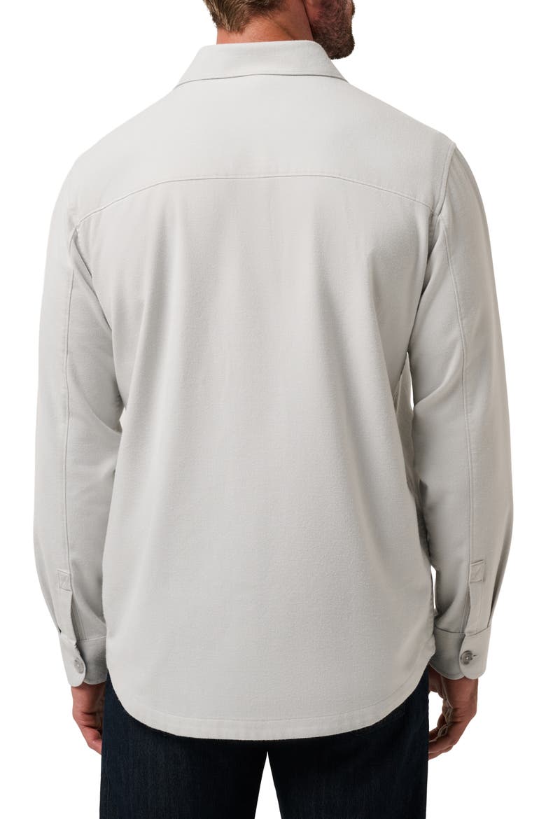 Wanna Bet Stretch Poplin Button-Up Shirt Jacket, Alternate, color, HEATHER LIGHT GREY