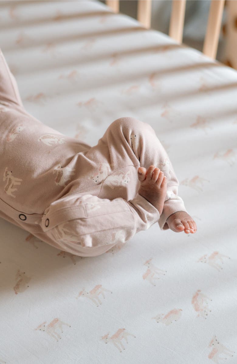 Pehr The Littles Stretch Organic Cotton Romper, Alternate, color, Dear Lamb