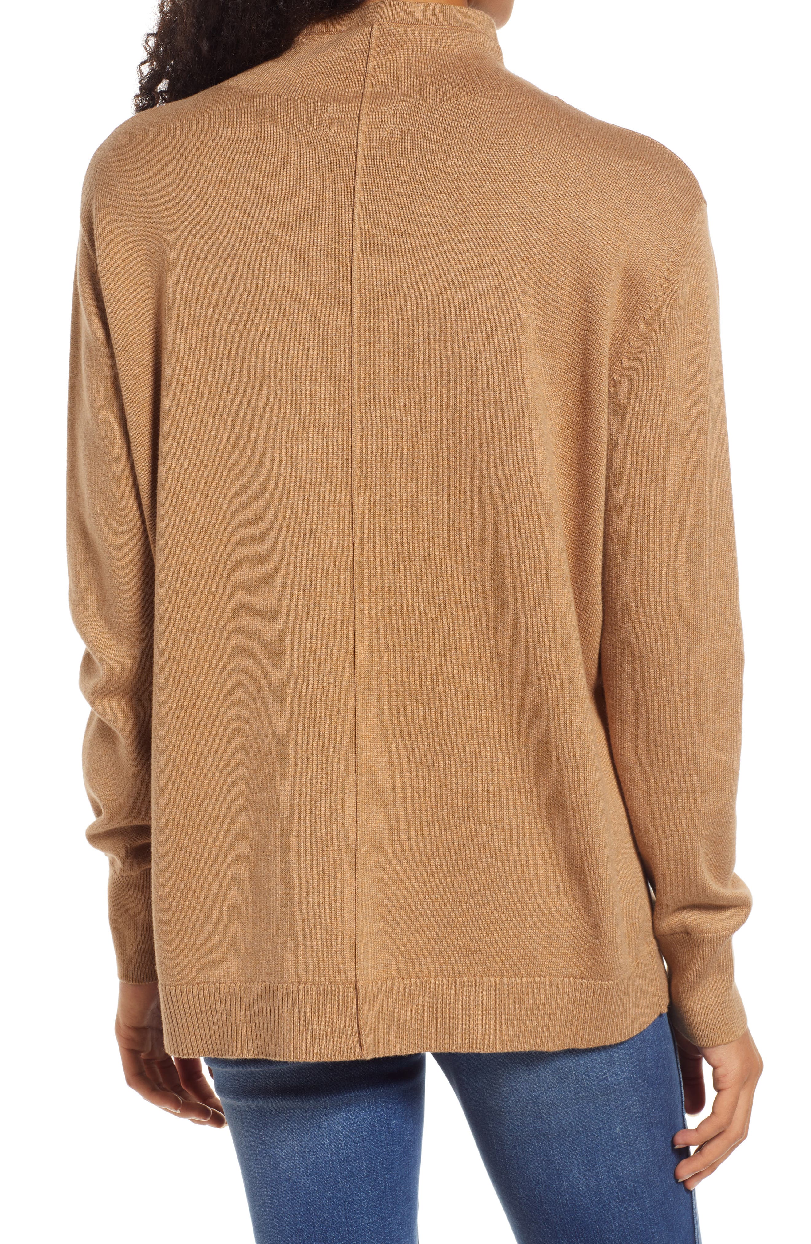 Caslon® Seamed Funnel Neck Sweater (Women) | Nordstromrack