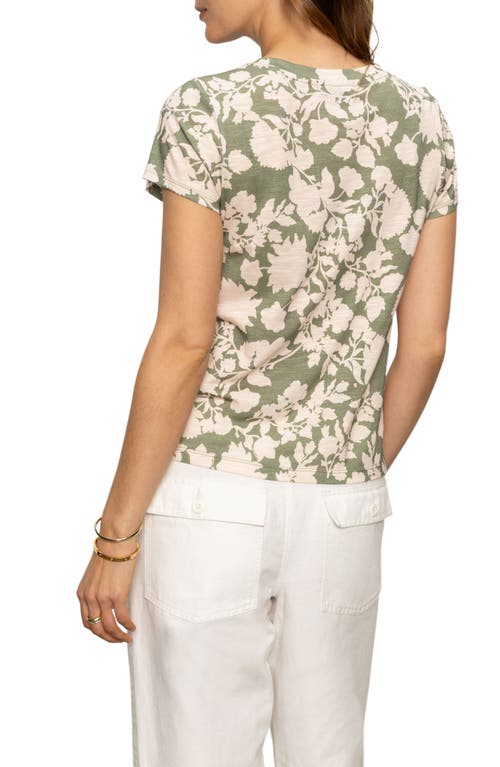 Sanctuary The Perfect Geo Print Cotton Blend Knit Top In Mint Leaves