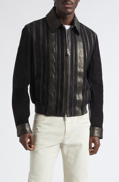 Mixed Media Blouson Jacket