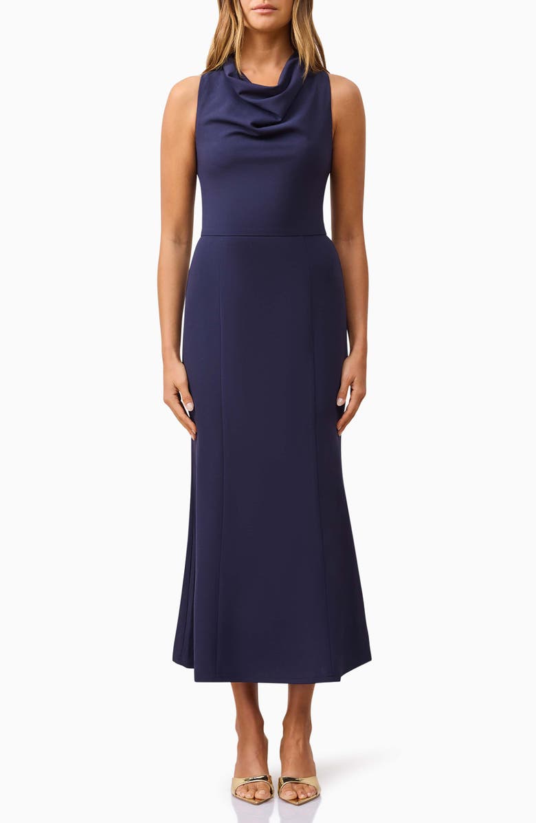Elliatt Jamie Cowl Neck Cocktail Midi Dress, Main, color,