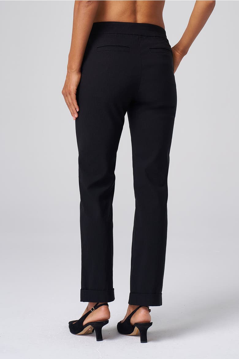 Structured Stretch Cuffed Tapered Pant, Alternate, color, Black