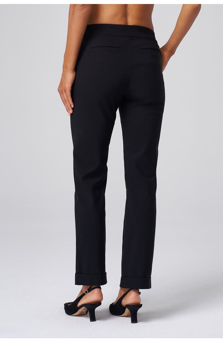 Franne Golde Structured Stretch Cuffed Tapered Pant, Alternate, color, Black