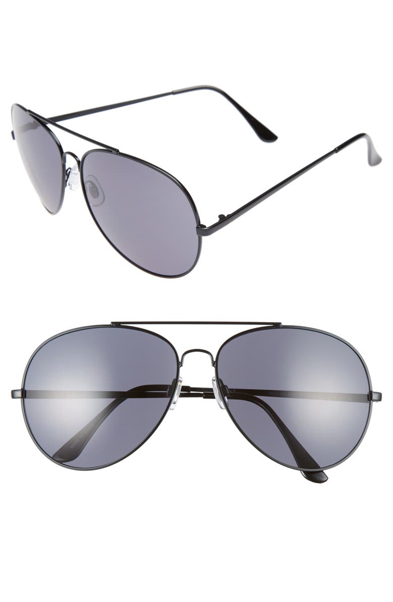 BP. 65mm Oversize Aviator Sunglasses, Main, color,