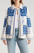 Avec Les Filles Patchwork Bandana Print Quilted Jacket