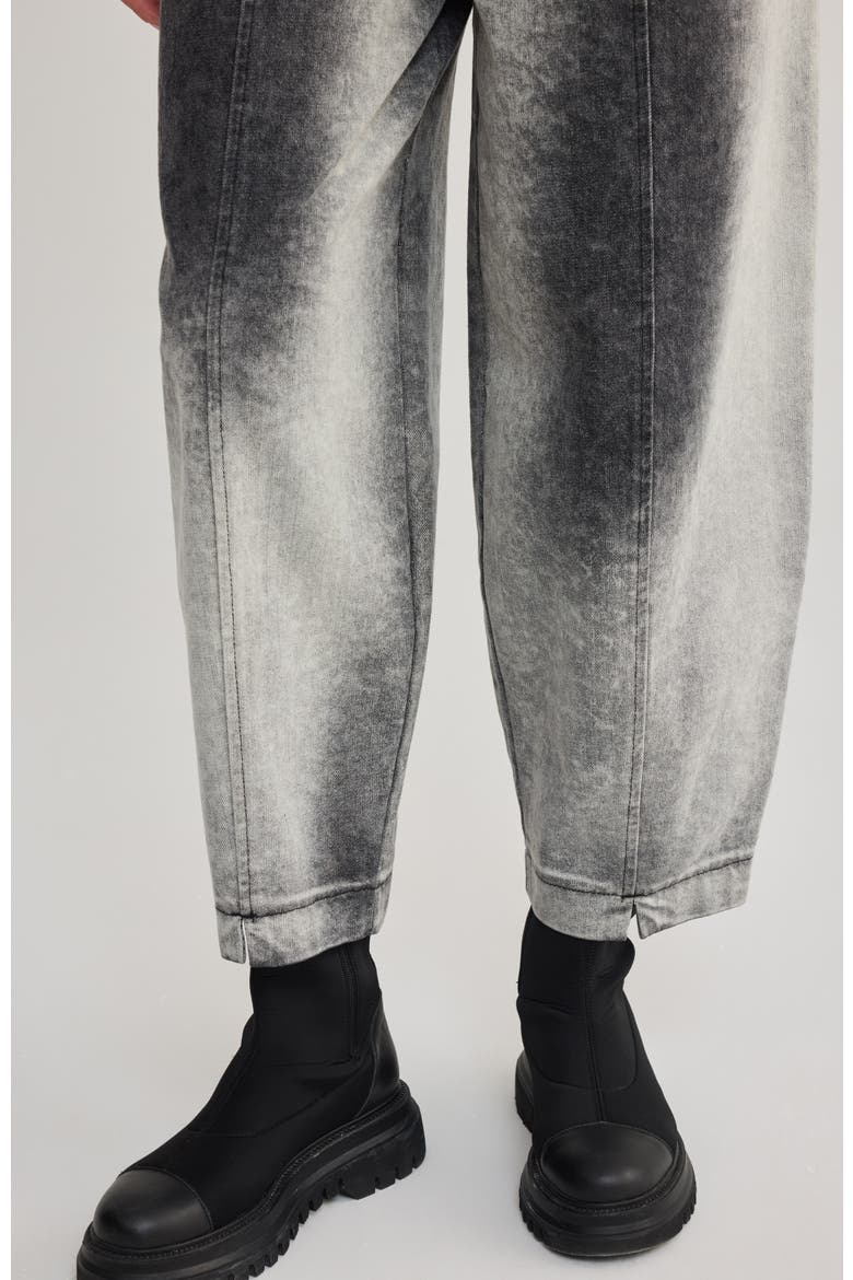 Livan Washed Cocoon Jeans, Alternate, color, Black Washed