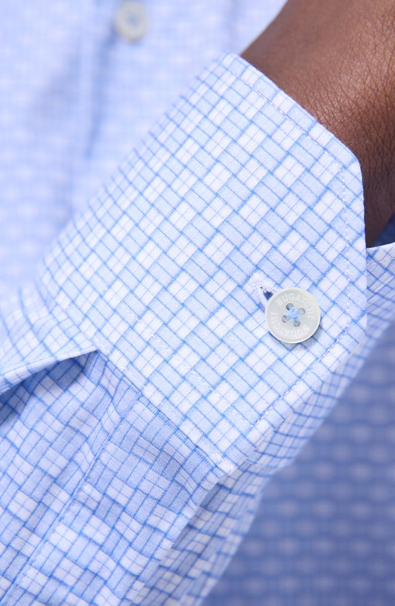 Bugatchi Jules OoohCotton<sup>®</sup> Grid Check Button-Up Shirt, Alternate, color, Air Blue