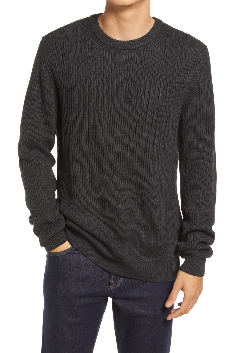 French Connection Men's Ribbed Crewneck Sweater, Main, color, 