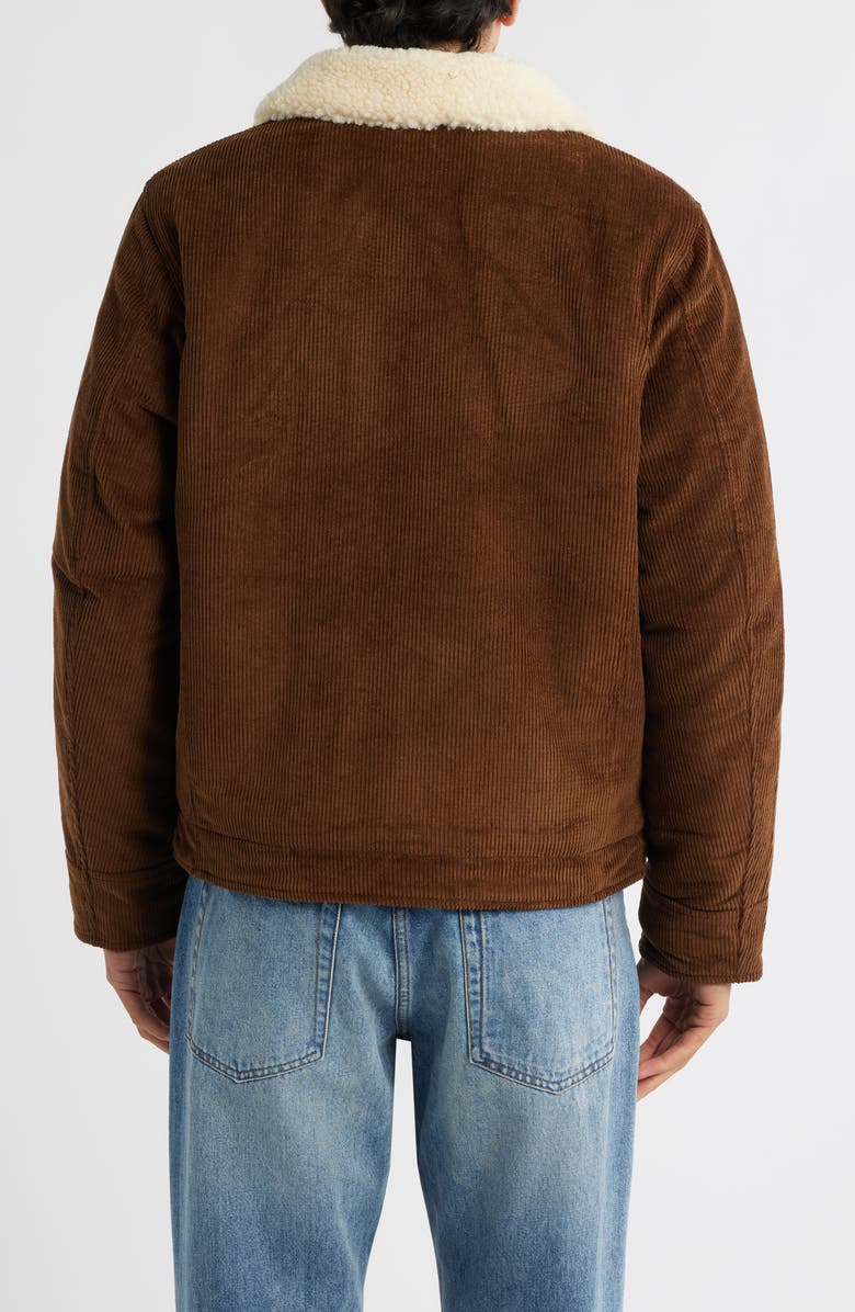 Schott NYC Corduroy Delivery Jacket with High Pile Fleece Collar, Alternate, color, Brown