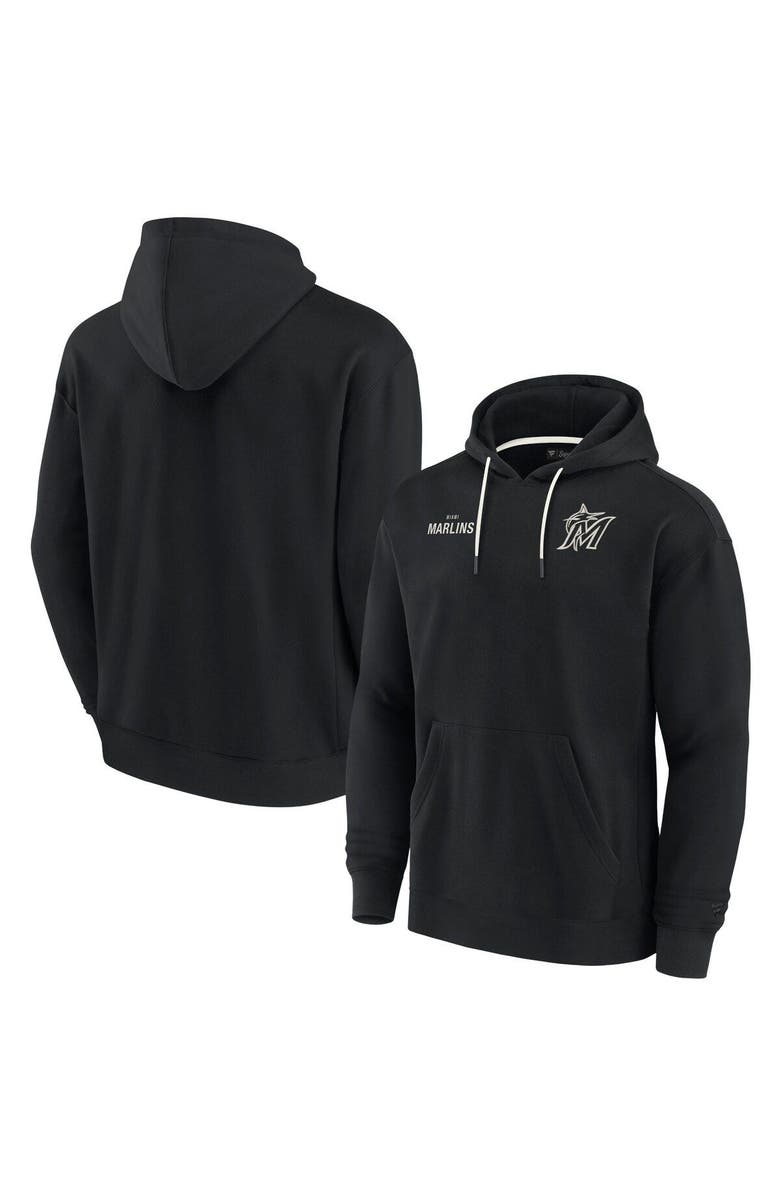 Fanatics Signature Unisex Fanatics Signature Black Miami Marlins Elements Super Soft Fleece Pullover Hoodie, Main, color, Black