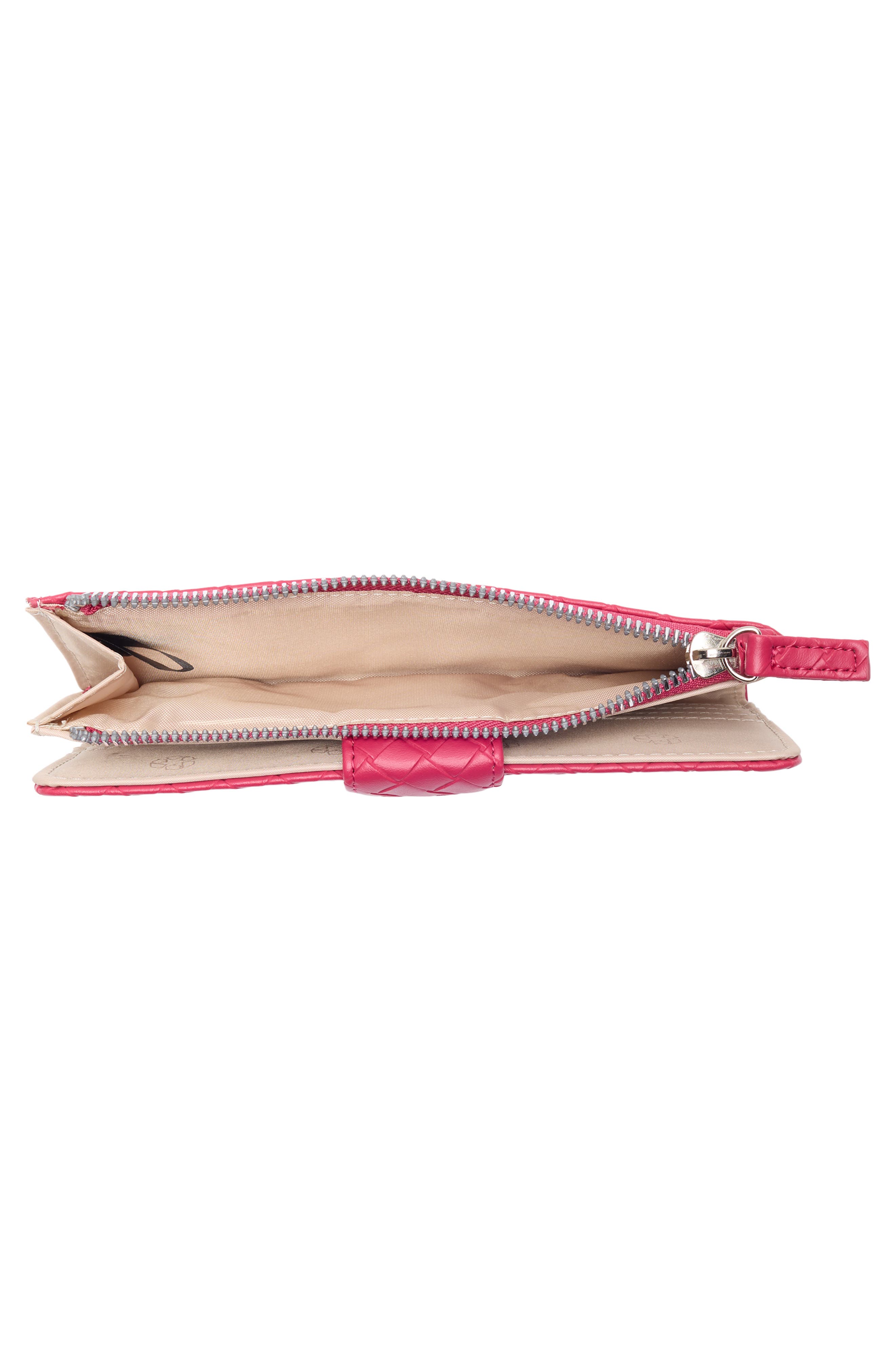 Lottie Woven Wallet, Alternate, color, HOT PINK