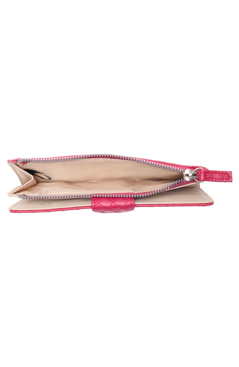 MUNDI SMALL LEATHER GOODS Lottie Woven Wallet, Alternate, color, Hot Pink