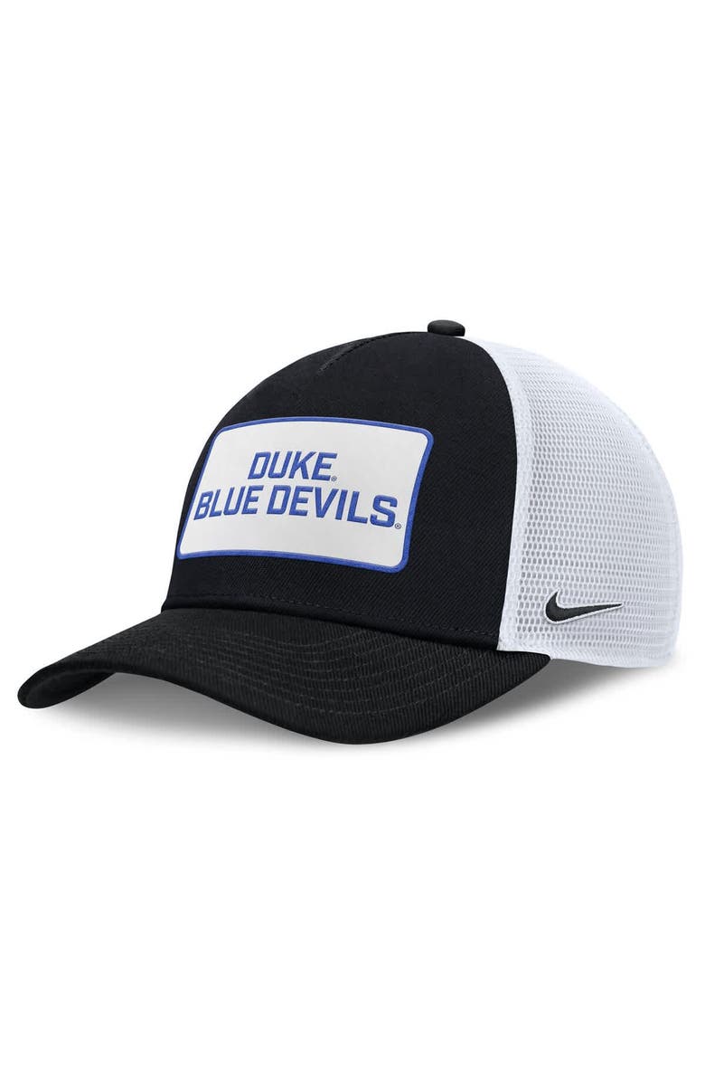 Nike Men's Nike Black/White Duke Blue Devils 2025 On-Field Rise Patch Trucker Adjustable Hat, Main, color, Black