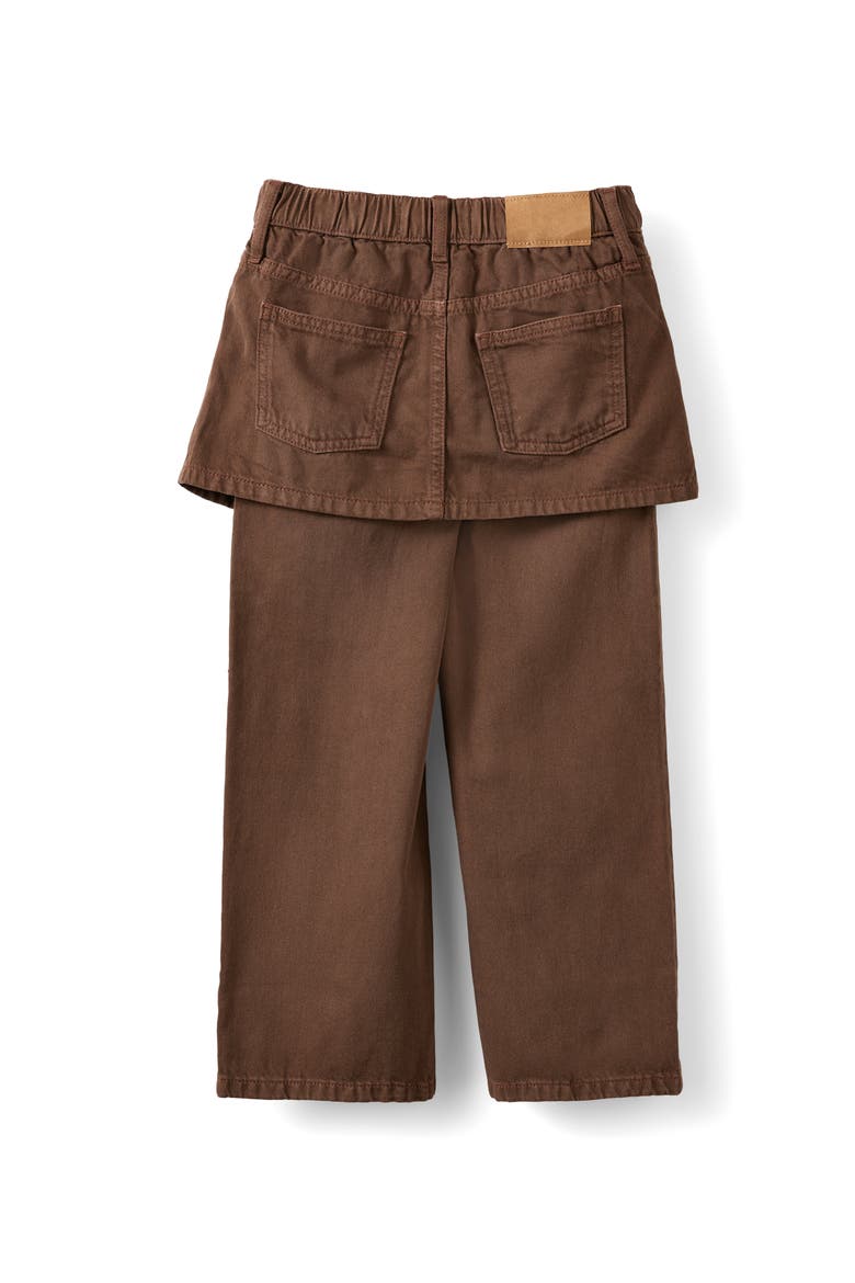 Kid's Super Wide Leg Skirt Denim Jean, Alternate, color, Hamilton Brown