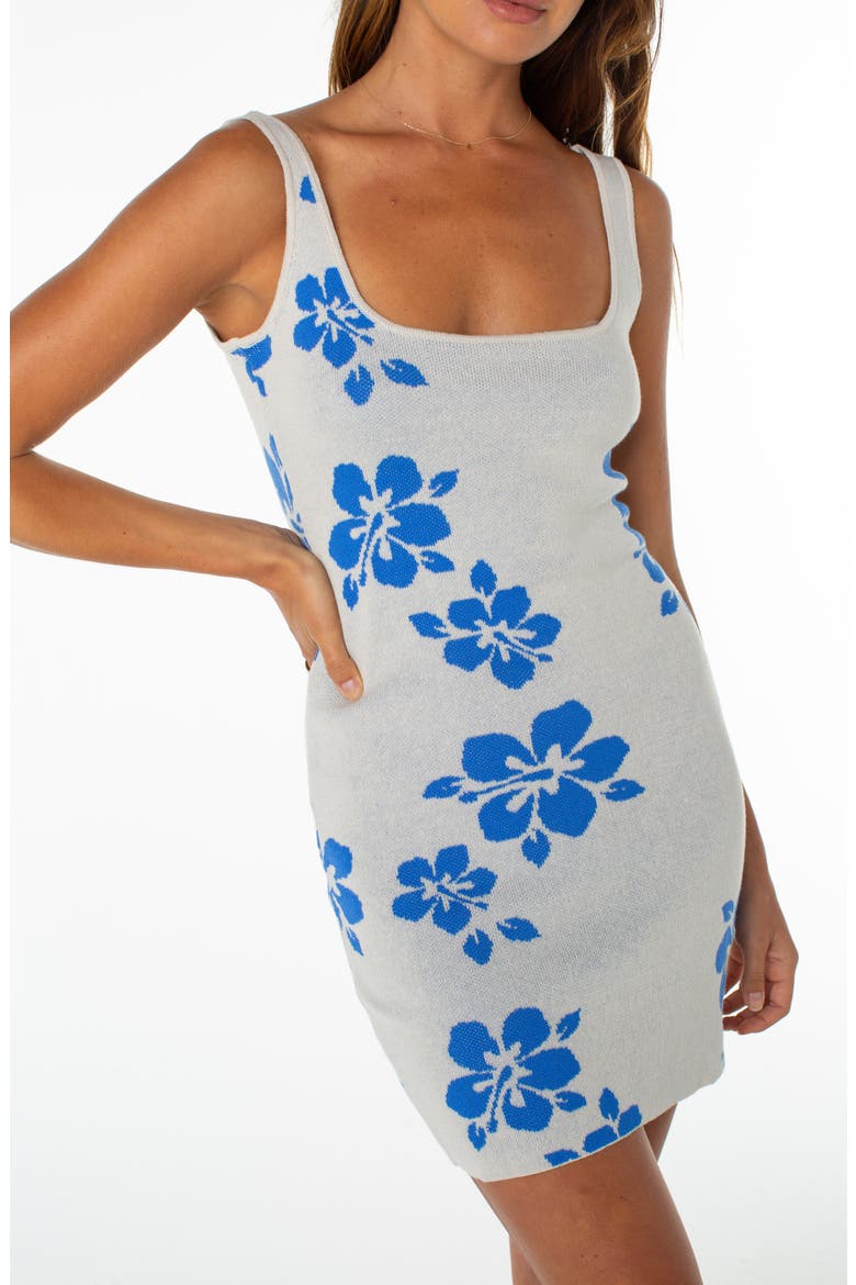 Promenade Floral Knit Minidress, Alternate, color, CLOUD DANCER