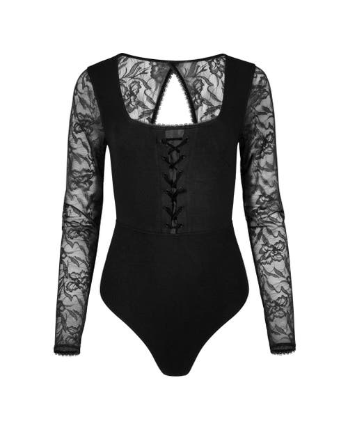 Adore Me Katrin Bodysuit In Black