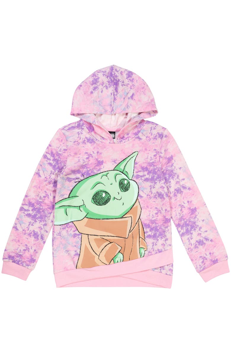 Star Wars Baby Yoda The Mandalorian Pullover Hoodie, Main, color, Purple