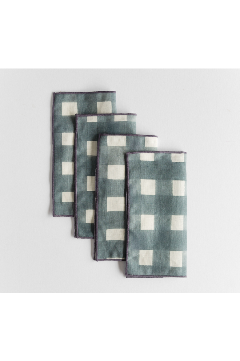 Cocktail Napkins, Alternate, color, Blue w/ Lavender Trim