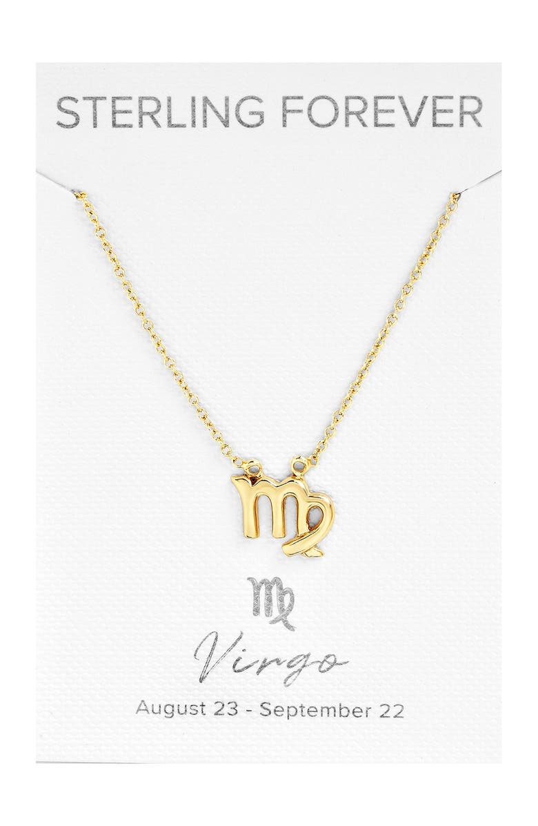 Sterling Forever Zodiac Pendant Necklace, Main, color,